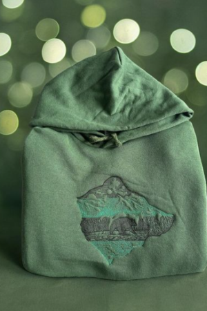 damska bluza z kapturem z motywem natury